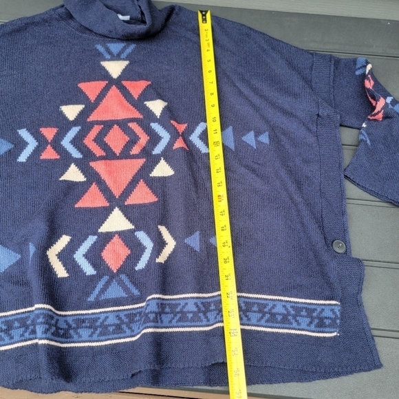 NWT J.Jill | Dark Indigo Heather Intarsia Funnel Neck Sweater MP - Picture 8 of 11